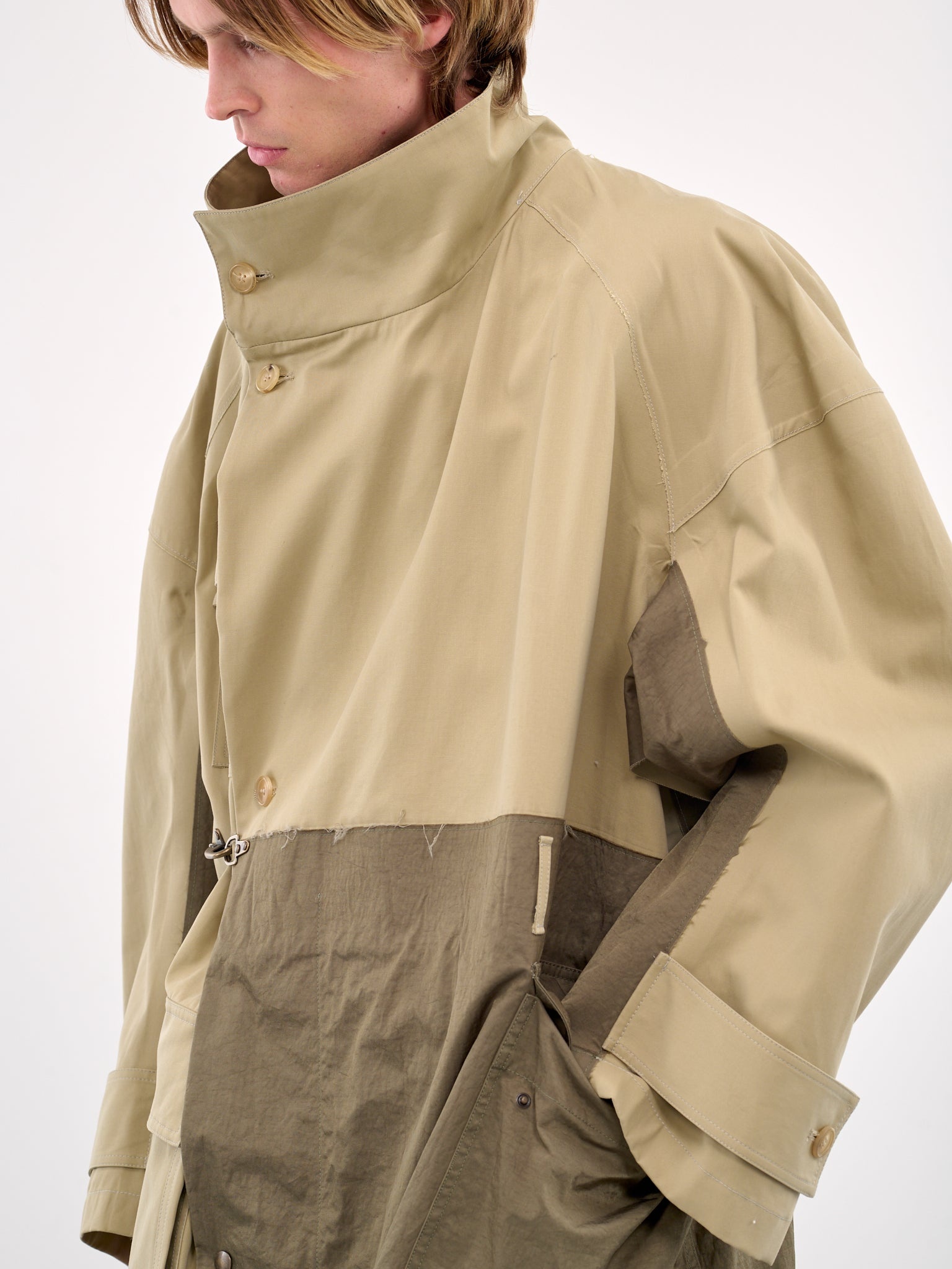 Mixed-Material Coat - 4