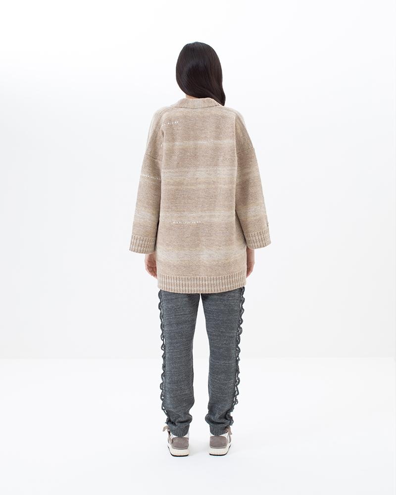 KIMONO CARDIGAN KNIT GRADIENT BEIGE - 3