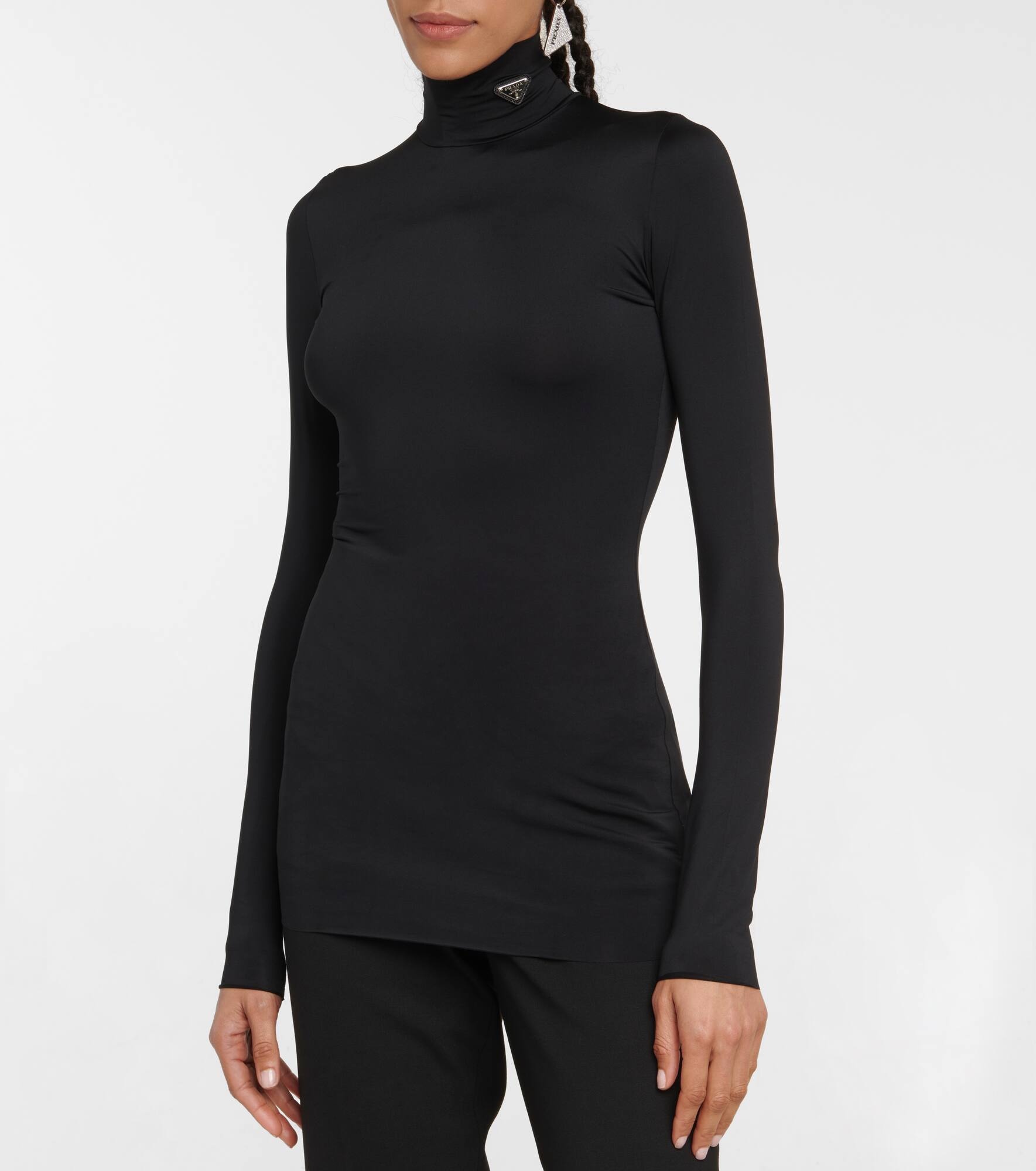 Logo jersey high-neck top - 5