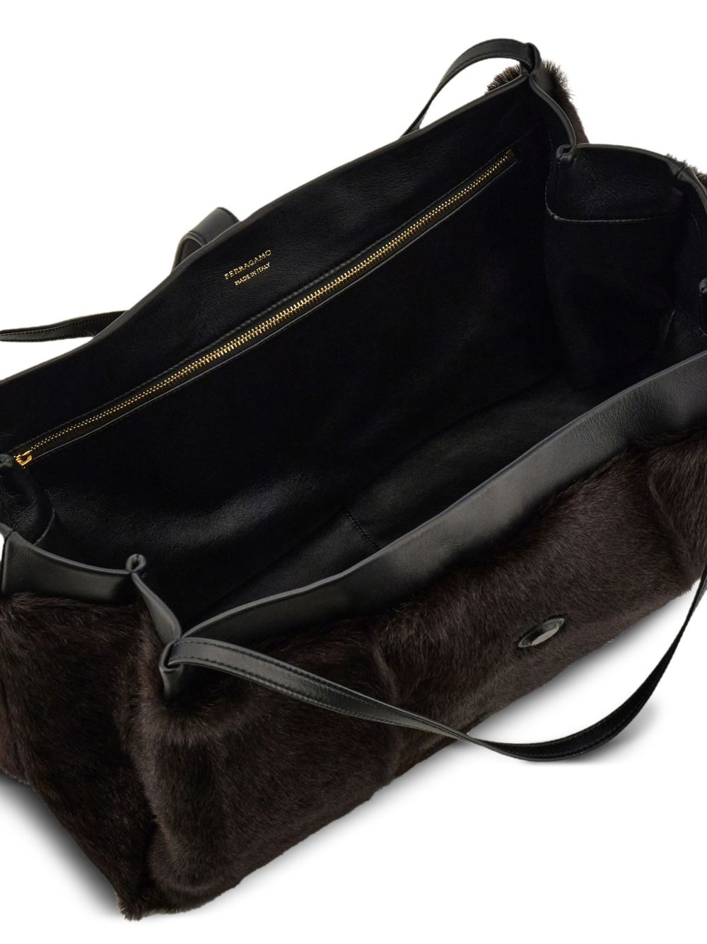 mink-effect leather tote bag - 5