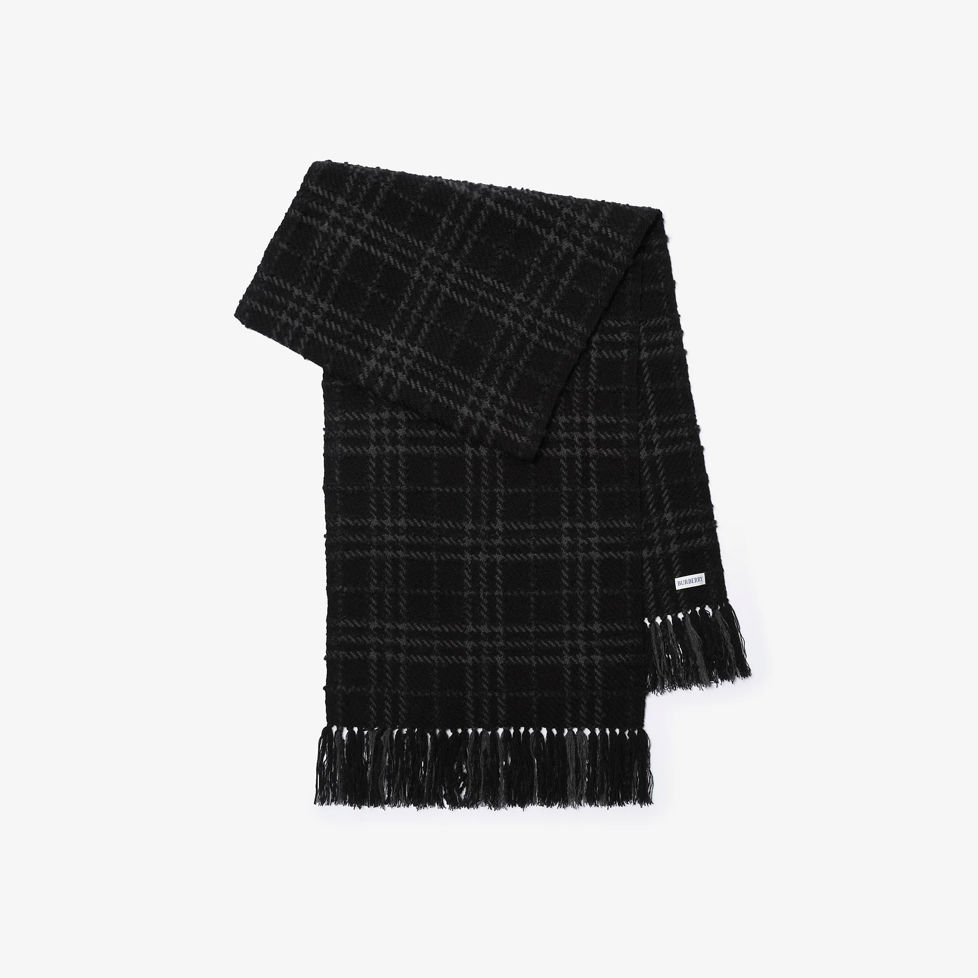 Embellished Check Bouclé Scarf - 1