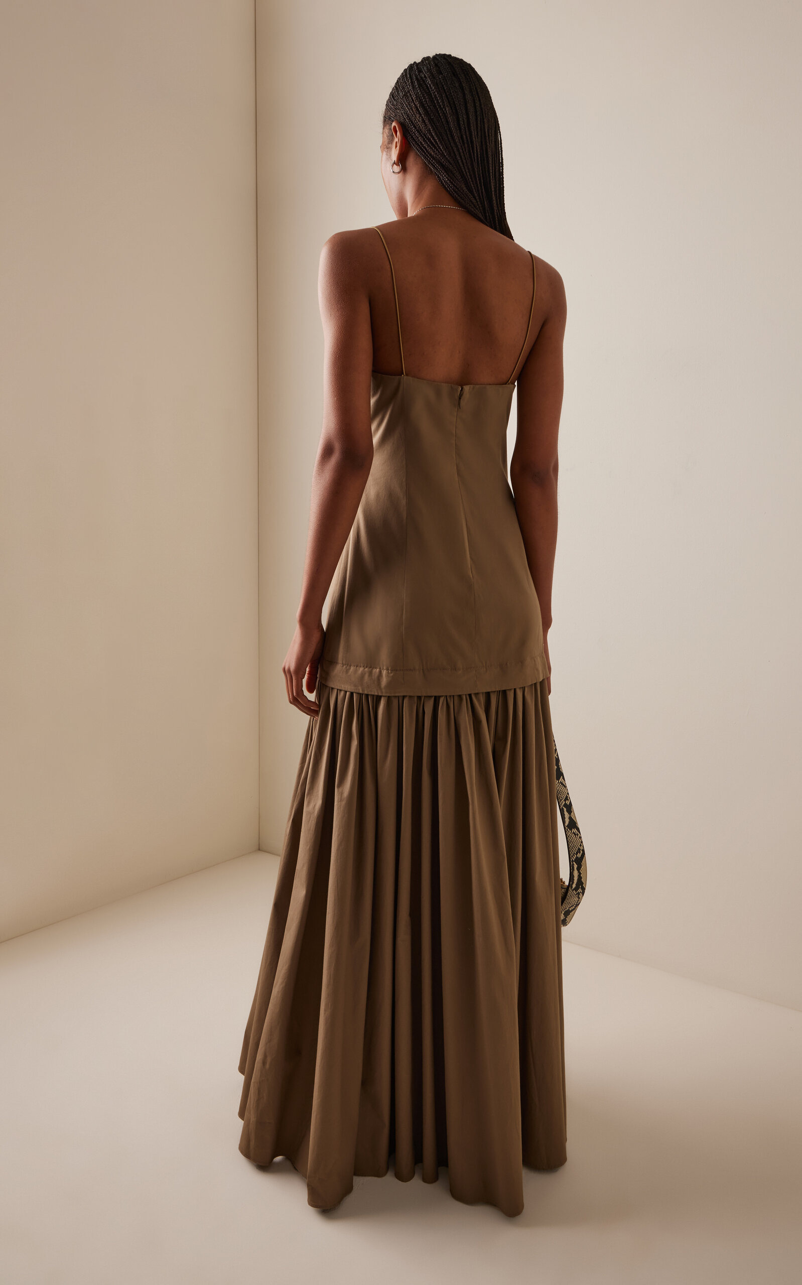 Ari Stretch-Cotton Maxi Dress taupe - 4
