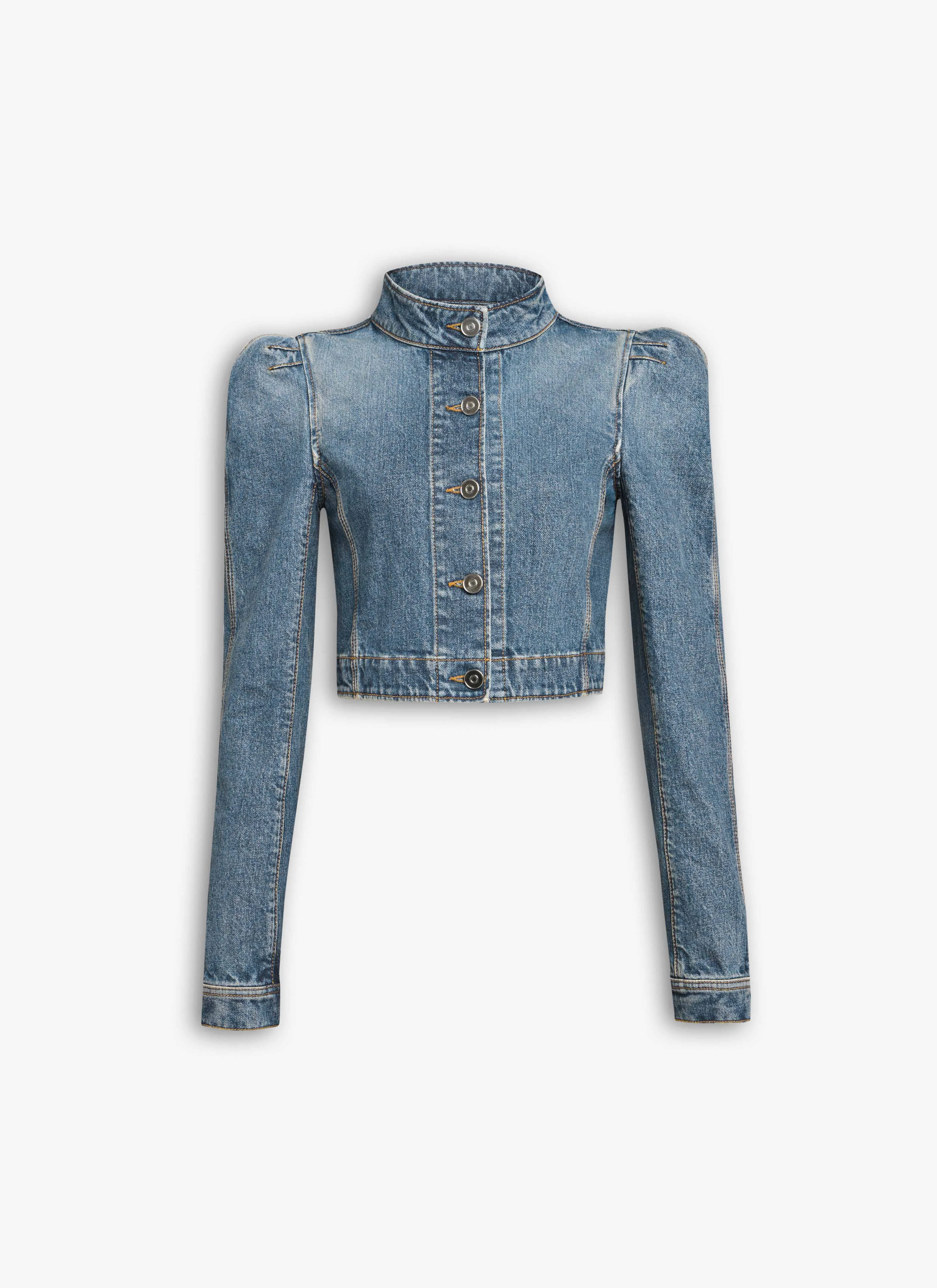 DENIM HIGH NECK JACKET - 1
