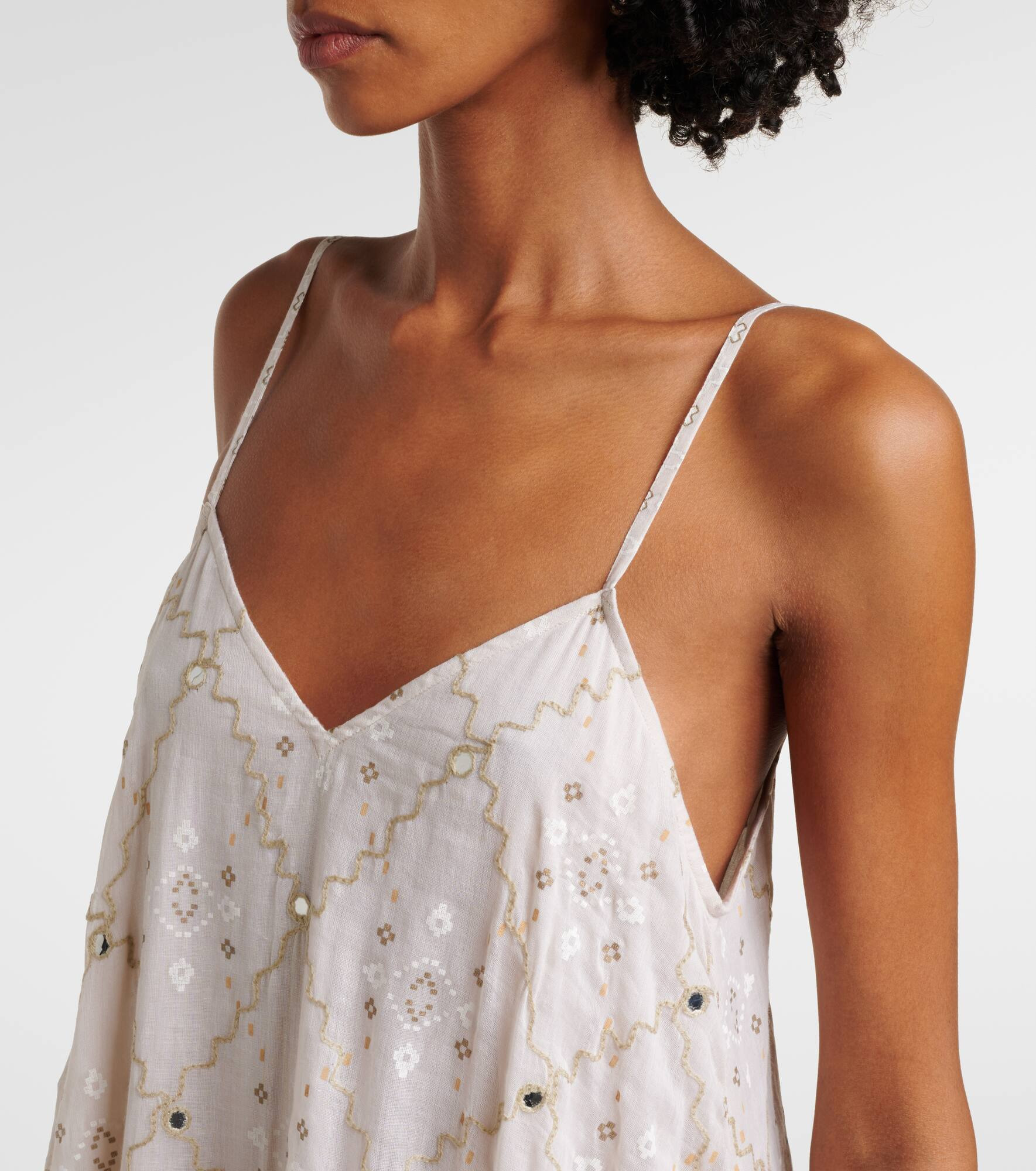 Mosaic printed cotton midi dress - 4