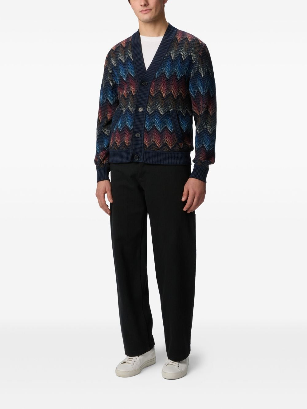 chevron-knit cardigan - 2