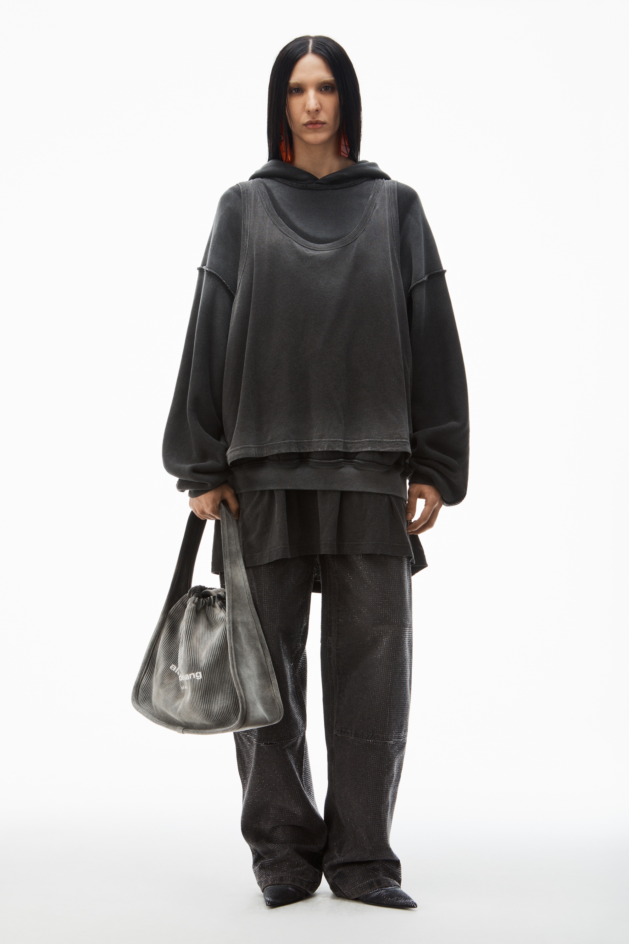 oversize triple-layer hoodie in cotton - 6