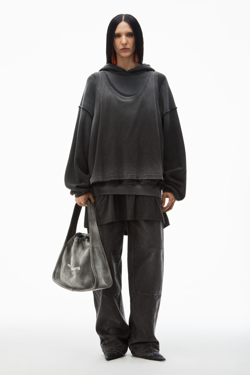 Alexander Wang oversize triple-layer hoodie in cotton outlook