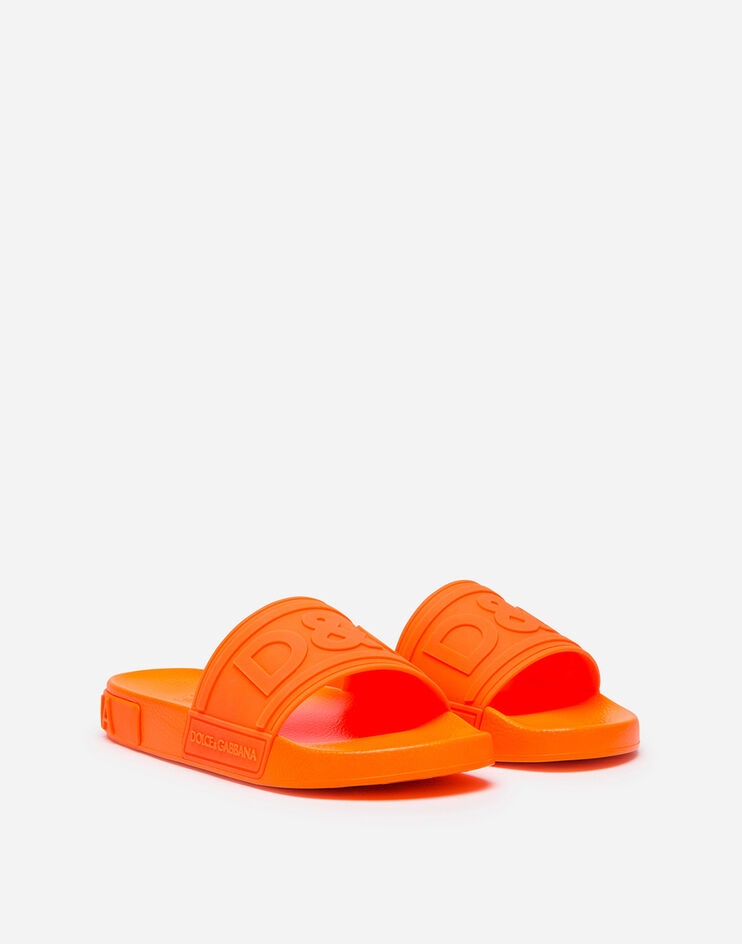 Rubber beachwear sliders with D&G logo - 2