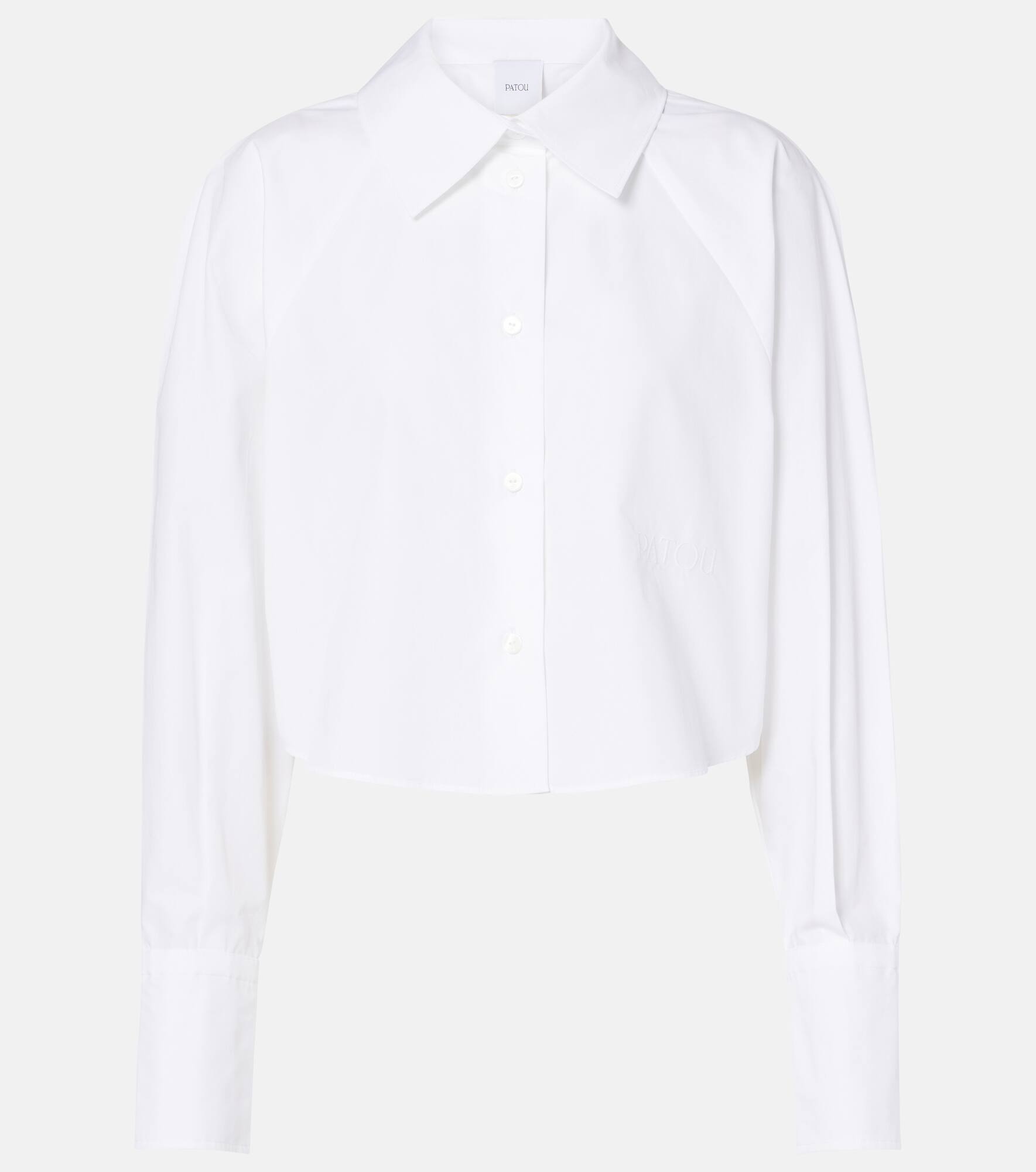 Cotton poplin cropped shirt - 1