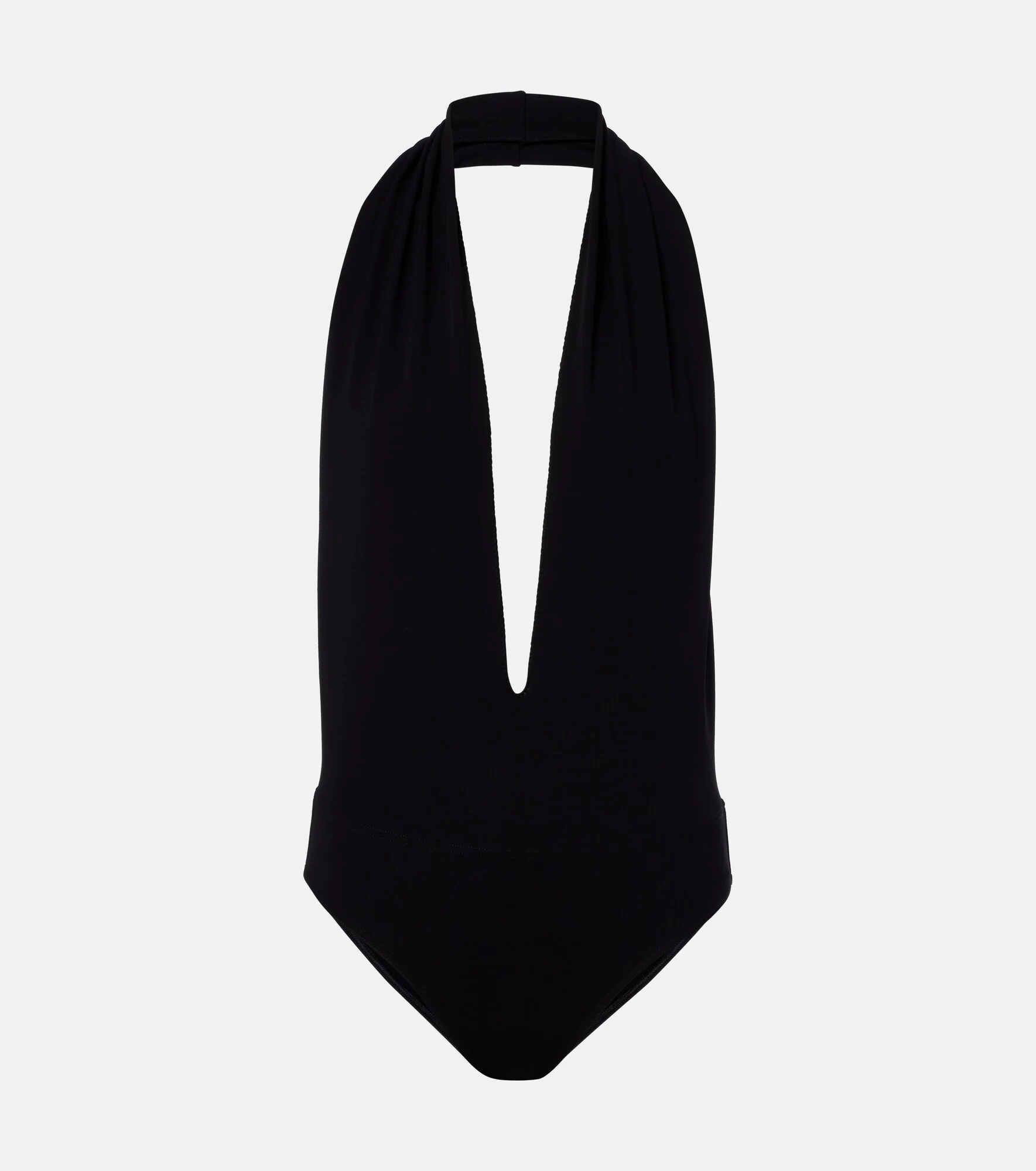 Halterneck open-back jersey bodysuit - 1