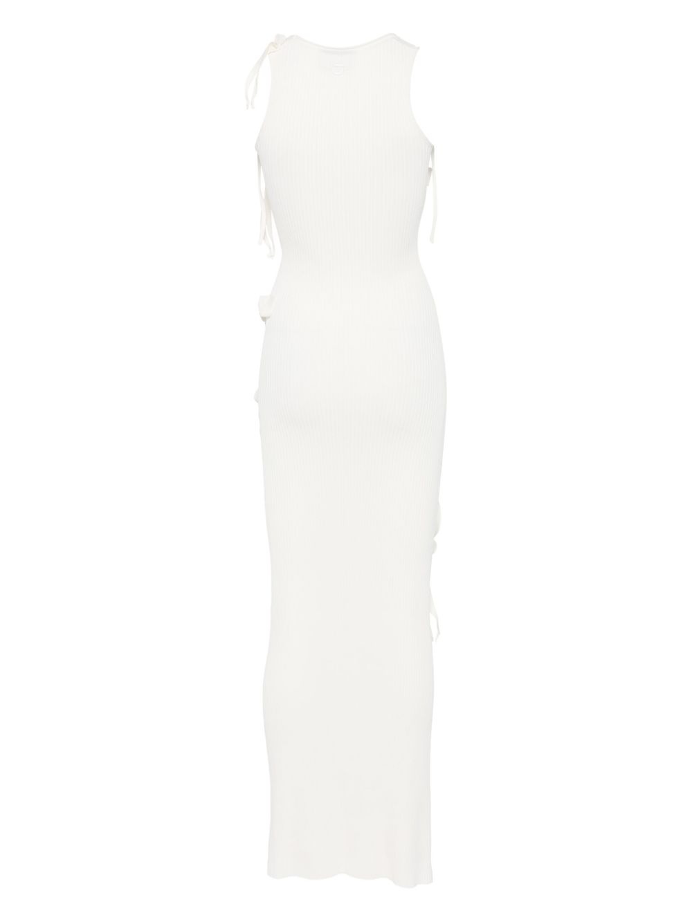 ribbon-detail knitted maxi dress - 2