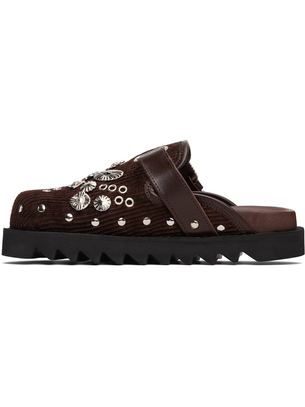 SSENSE Exclusive Brown Buckle Mule Loafers - 3