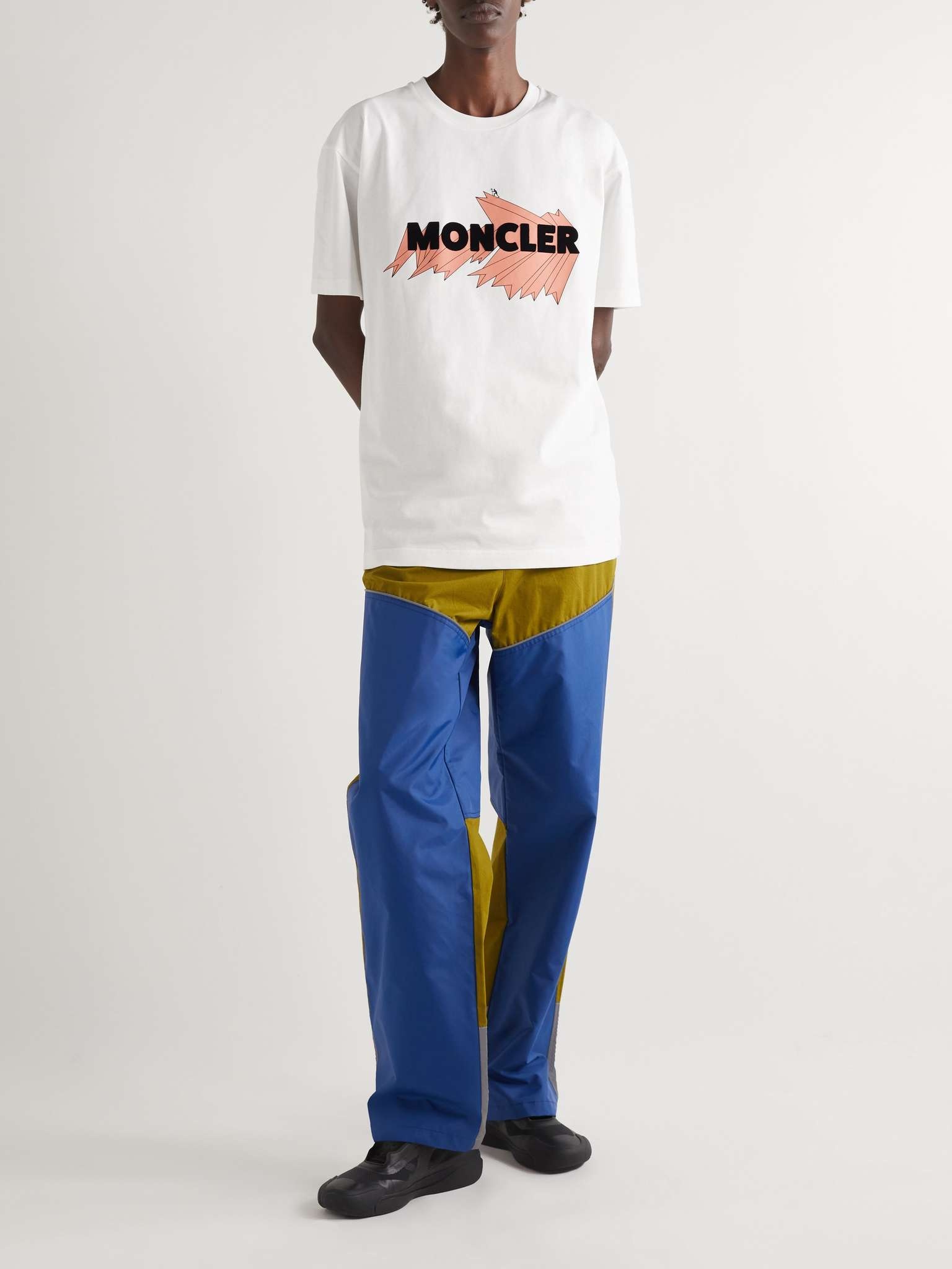 2 Moncler 1952 Logo-Flocked Printed Cotton-Jersey T-Shirt - 2