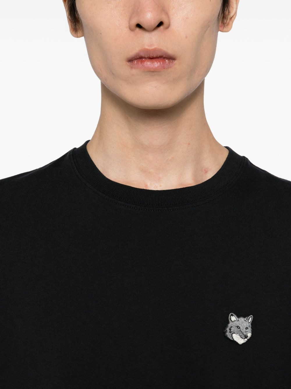 bold fox head patch T-shirt - 4