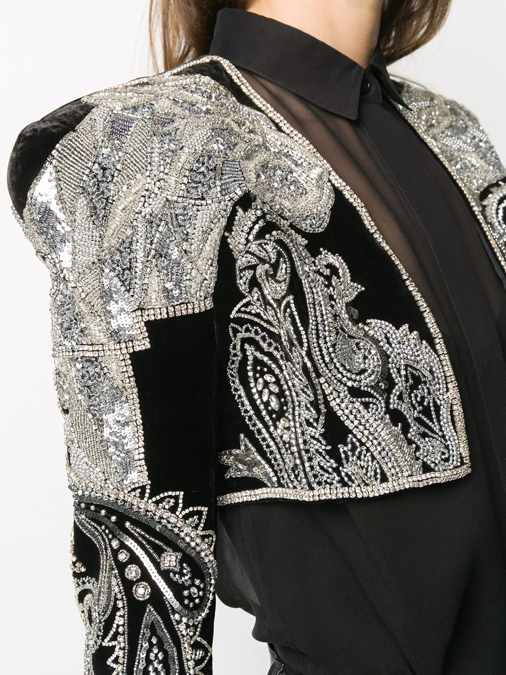 embroidered bolero jacket - 5