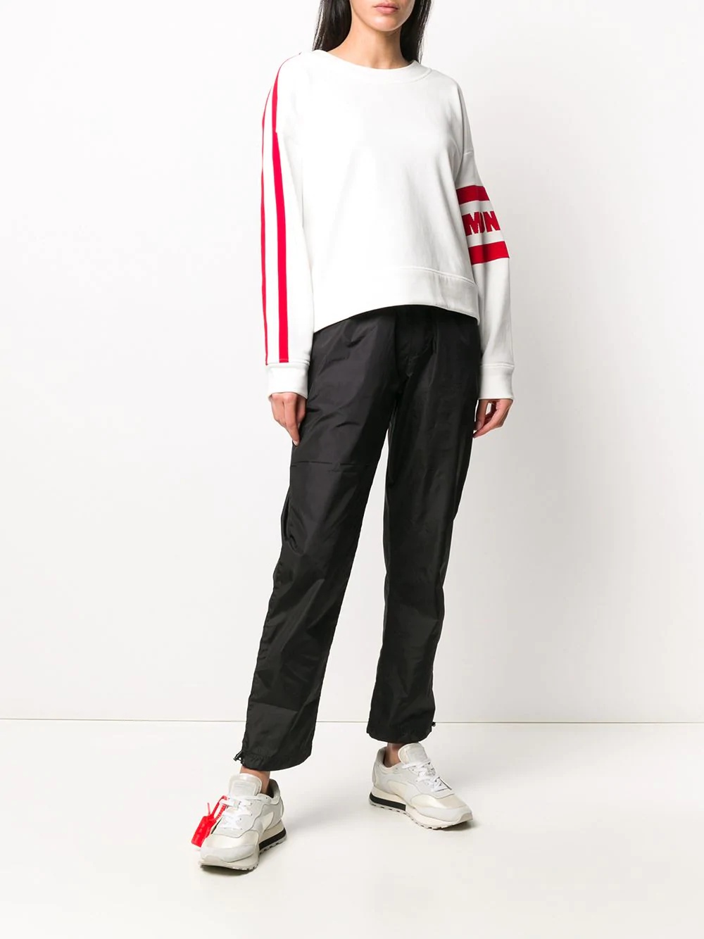 logo-stripe drawstring hoodie - 6