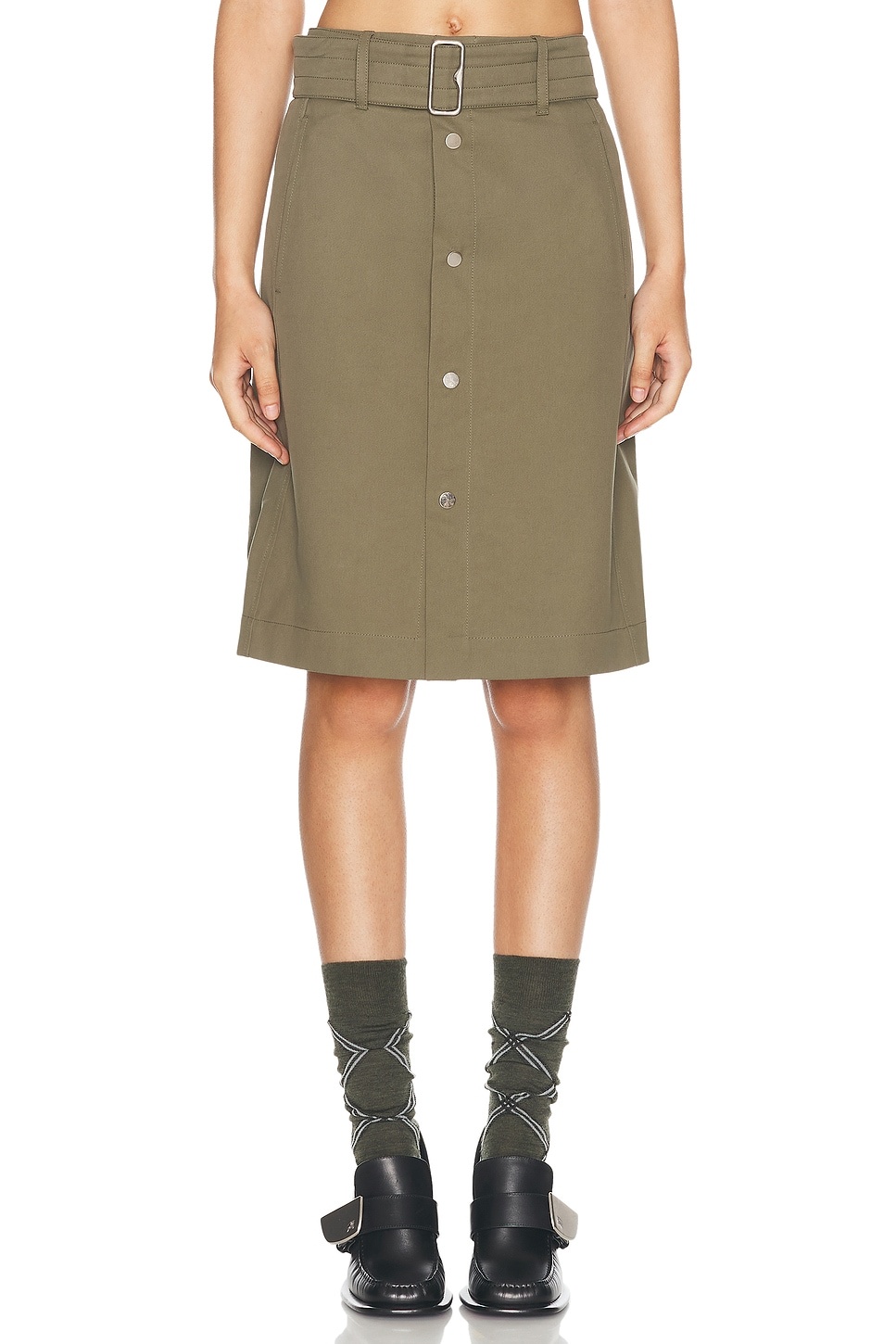 Belted Midi Skirt - 1