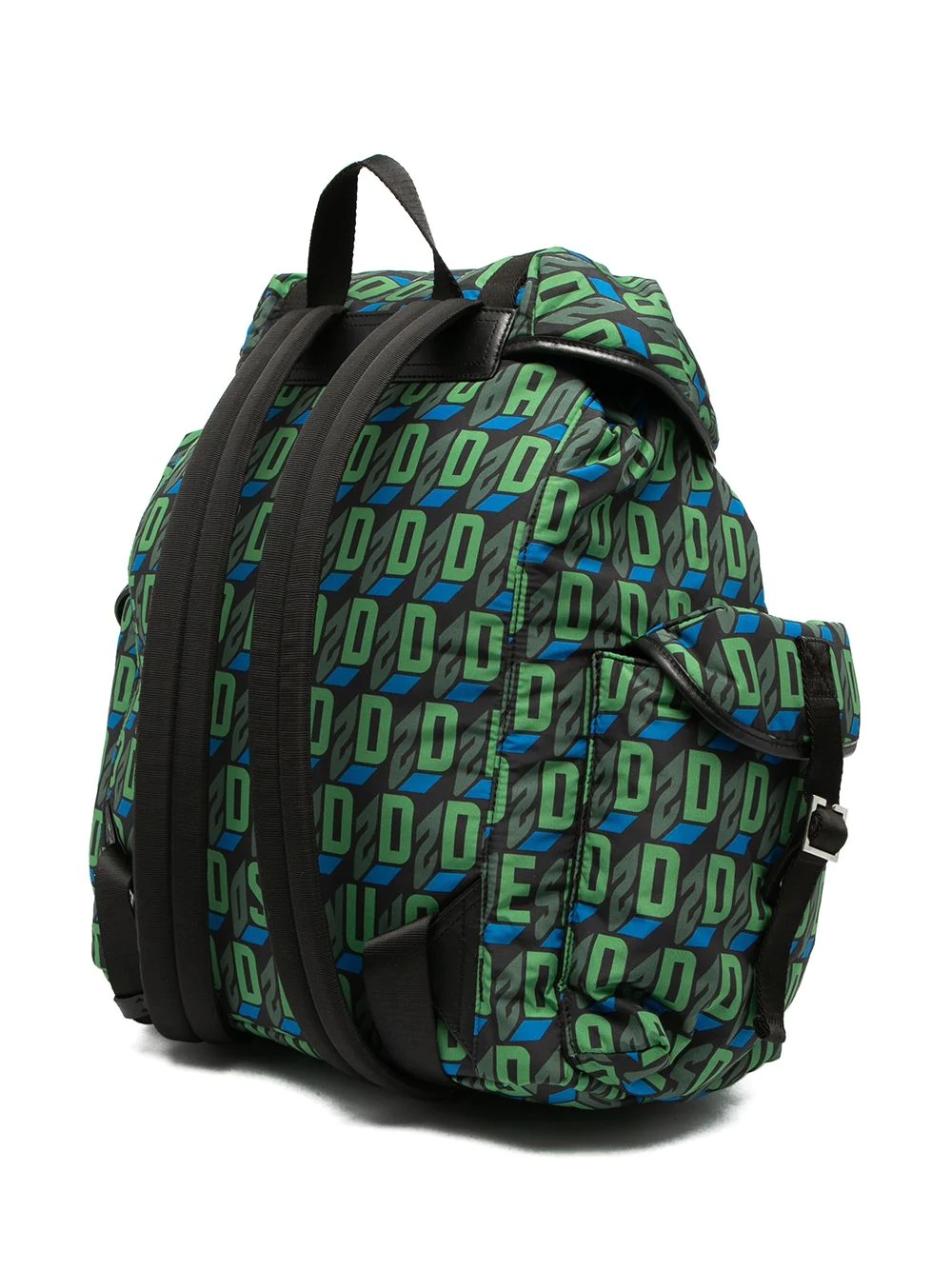 monogram-print multi-pocket backpack - 3