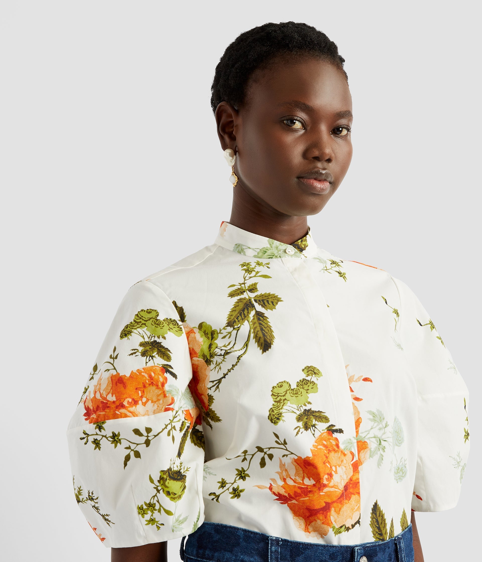 VOLUME SHORT SLEEVE BLOUSE - 5