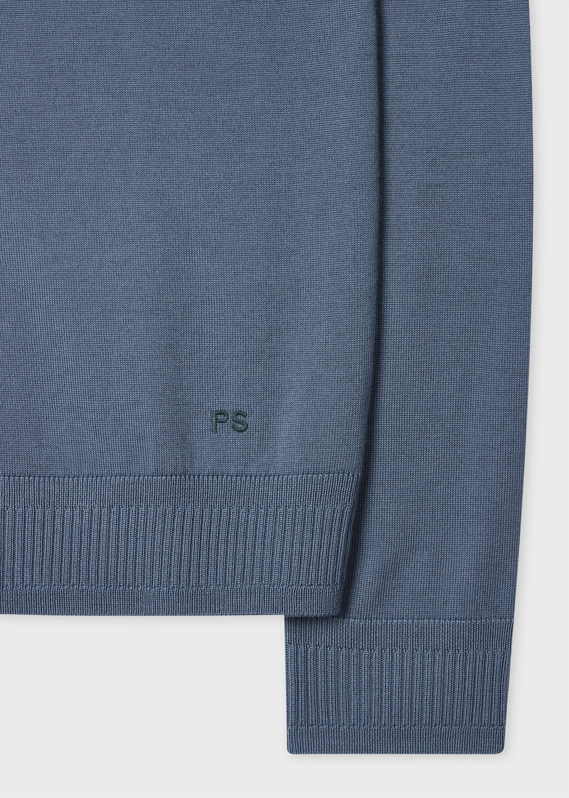 Paul Smith Pale Blue Merino Wool Knitted Polo Shirt outlook