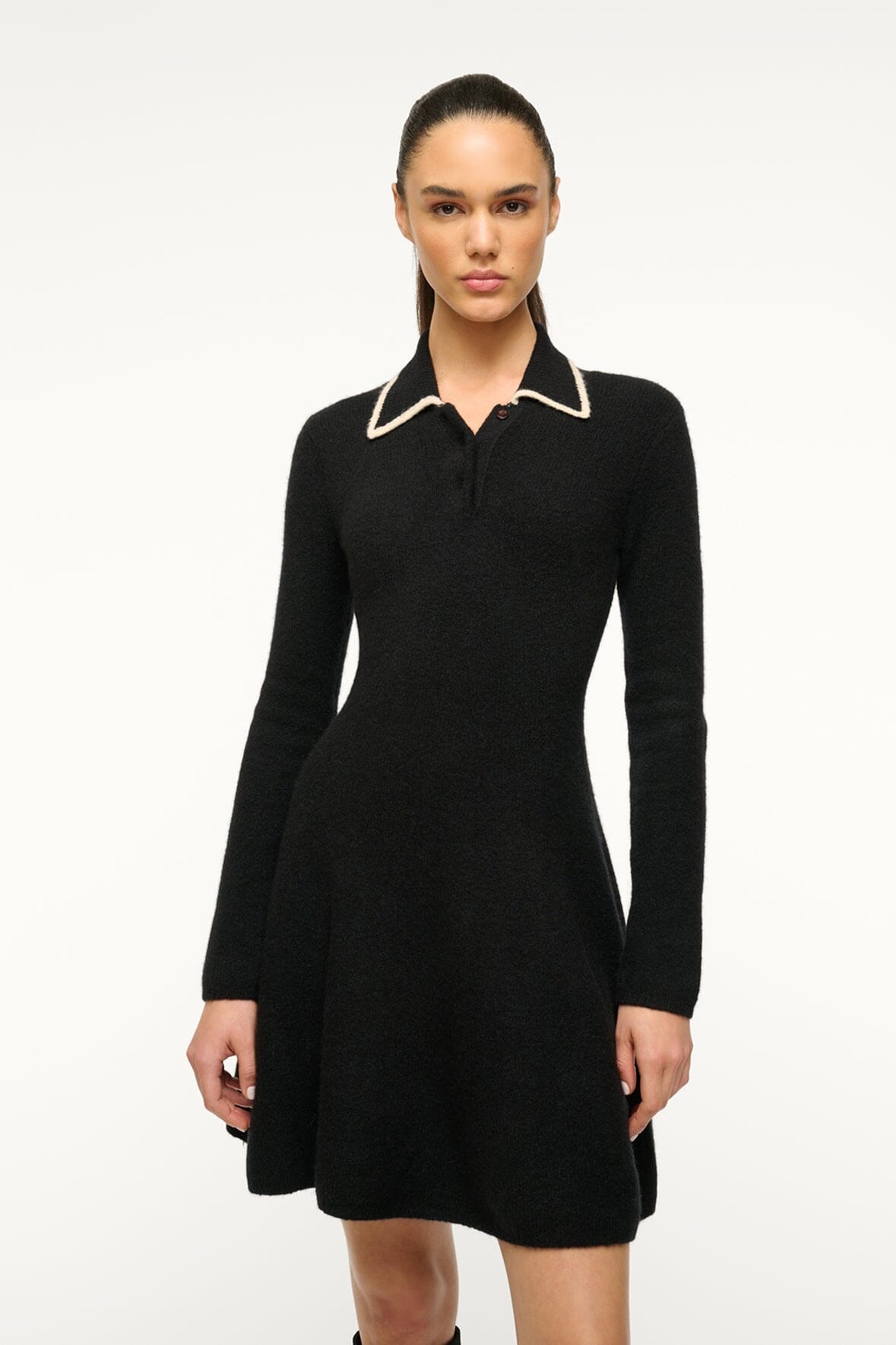 STAUD DUJOUR DRESS BLACK IVORY - 4
