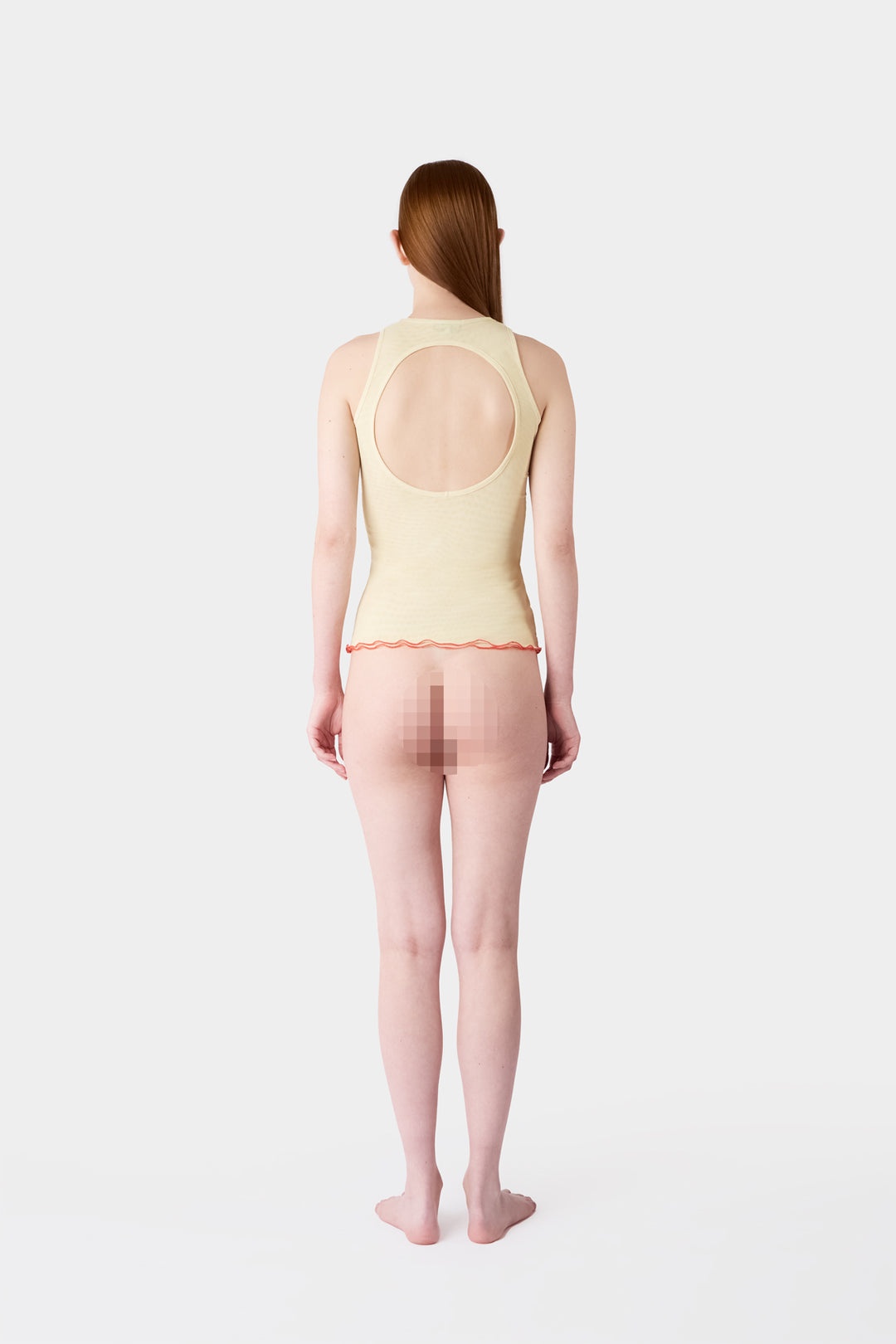 'CUORE DI PIETRA' TULLE TOP / light yellow - 4