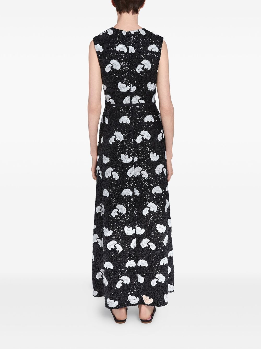 carnation-print sequined maxi dress - 3