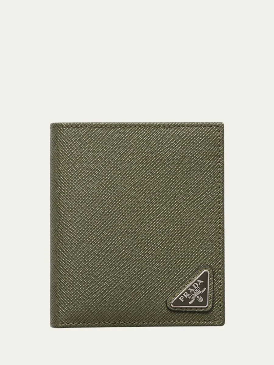 Men's Saffiano Triangolo Billfold Wallet - 1