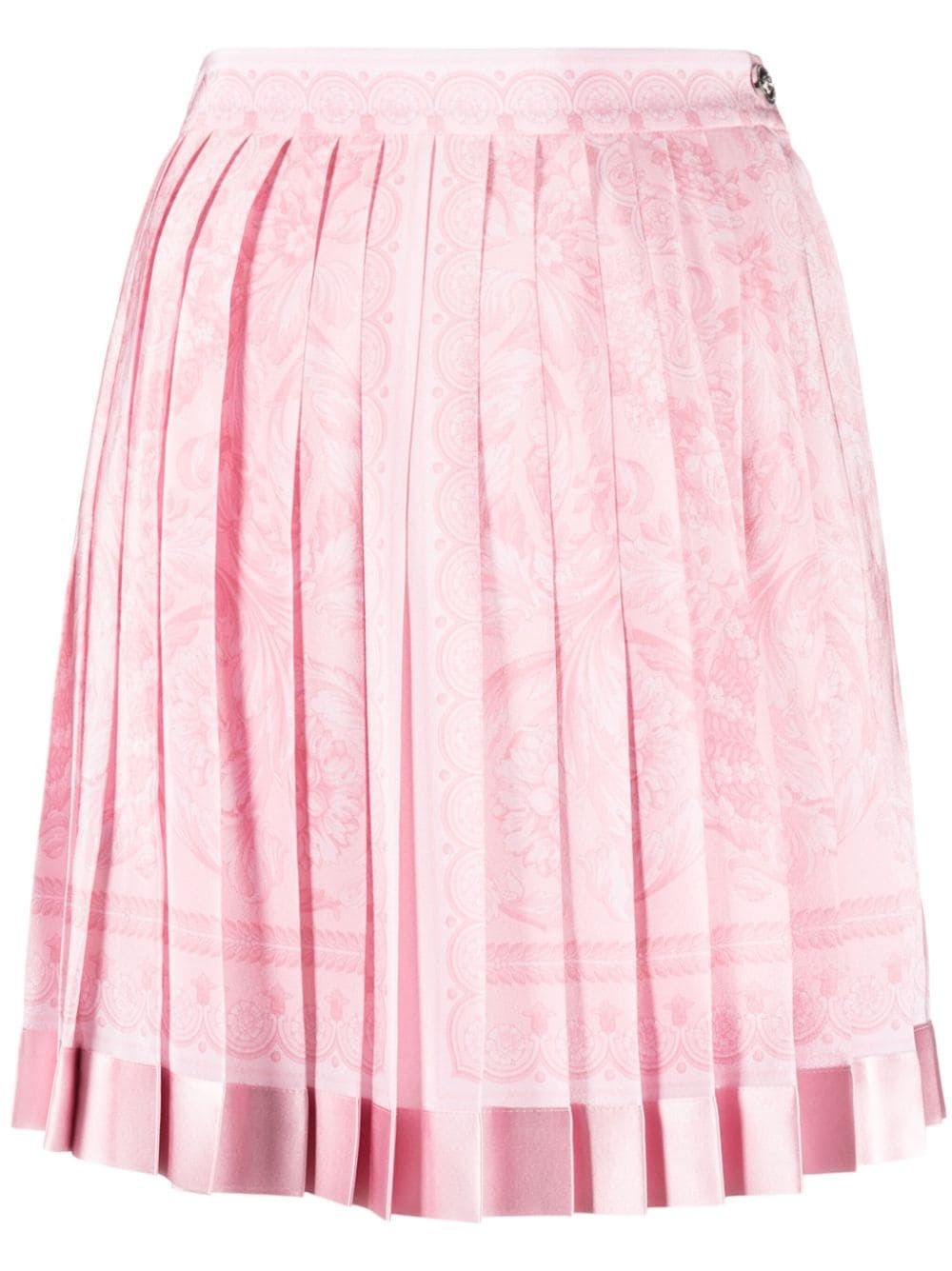 Barocco print pleated mini skirt - 1
