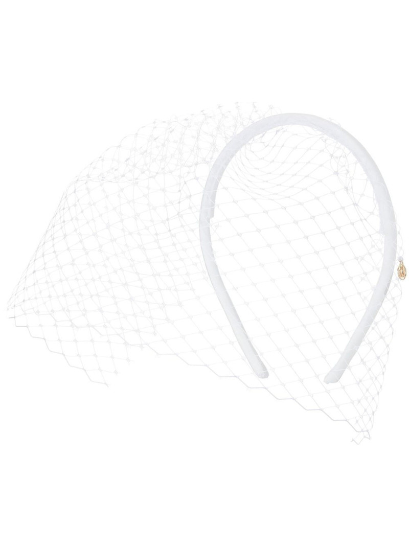 veil-detail satin headband - 1