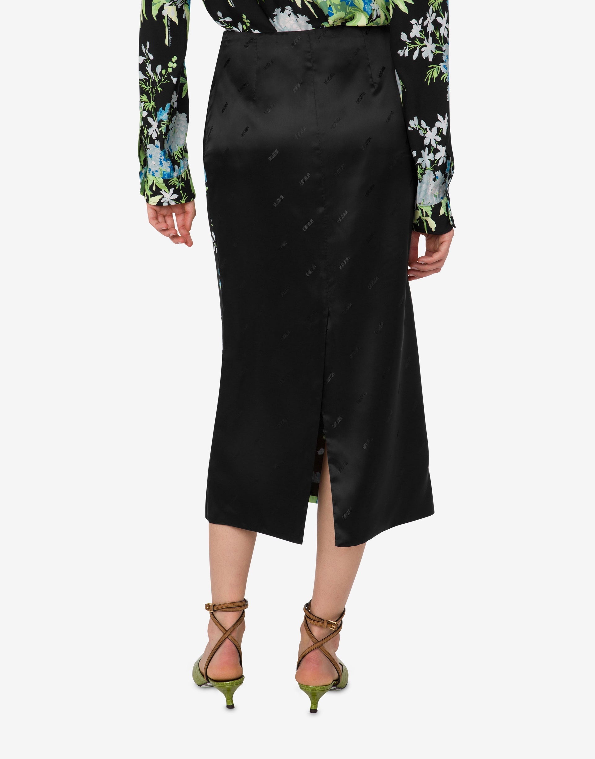 PRINTED SILK SATIN SKIRT - 3