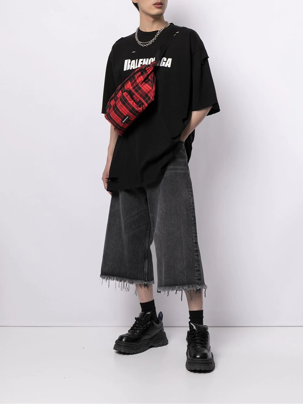 ripped oversize logo T-shirt - 2