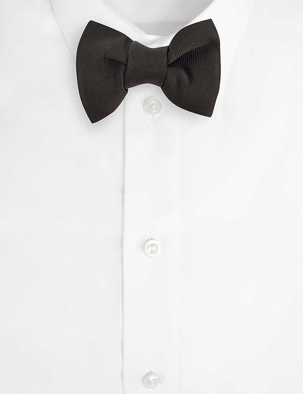 Pre-tied grosgrain silk bow tie - 2