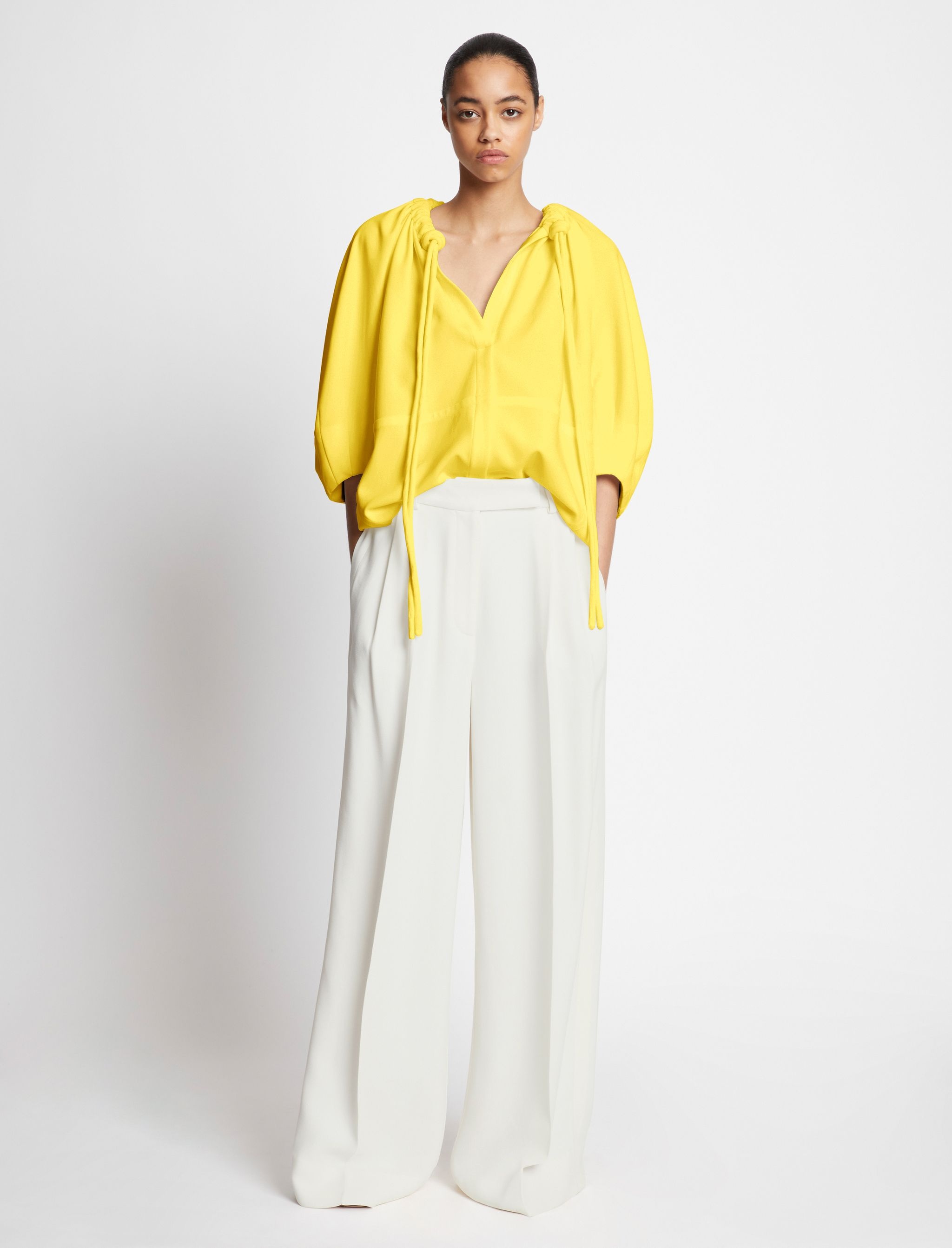 Matte Crepe V-Neck Top - 3