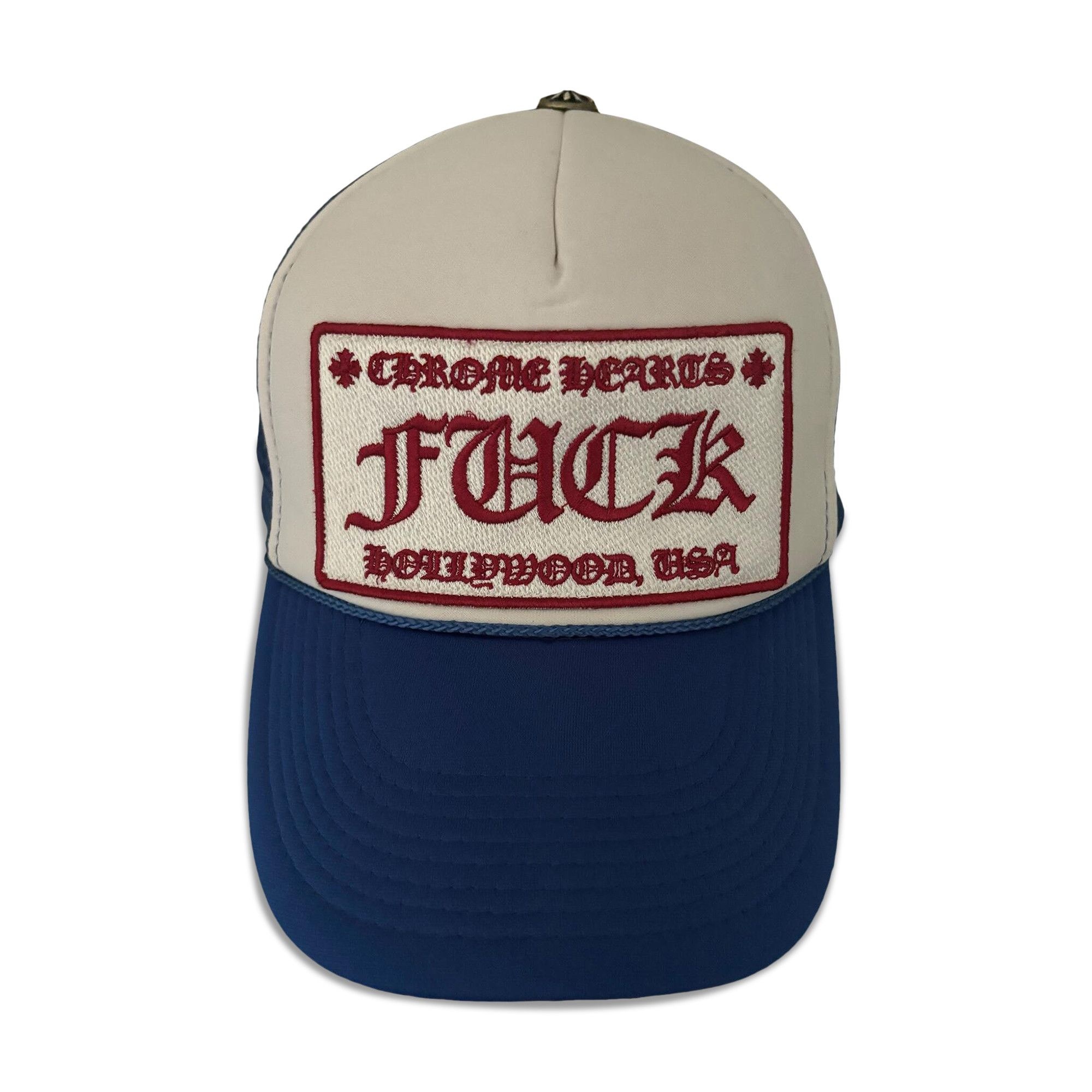 Chrome Hearts Fuck Hollywood Trucker Hat 'Blue/White/Red' - 1