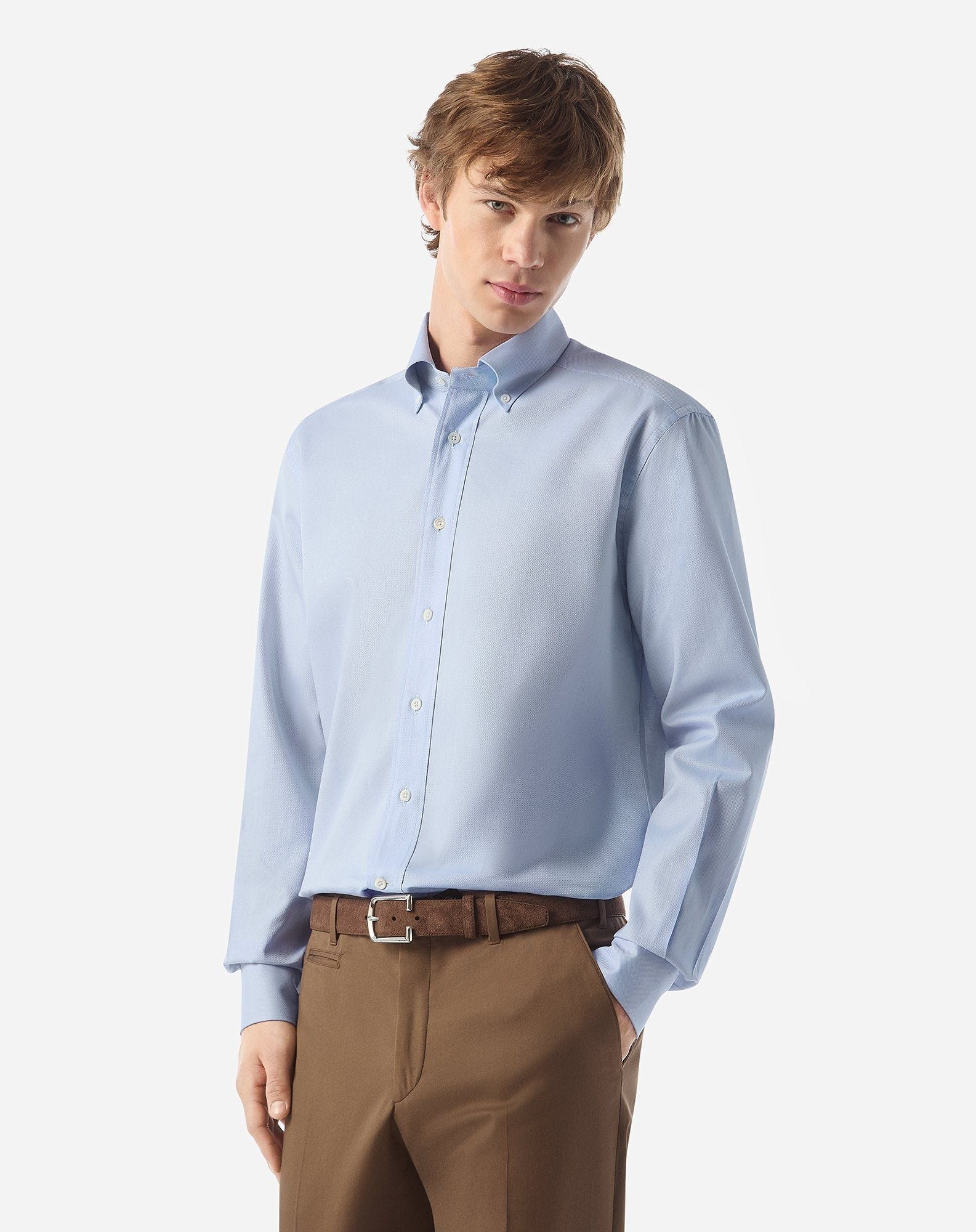 Pale blue royal Oxford cotton shirt - 2