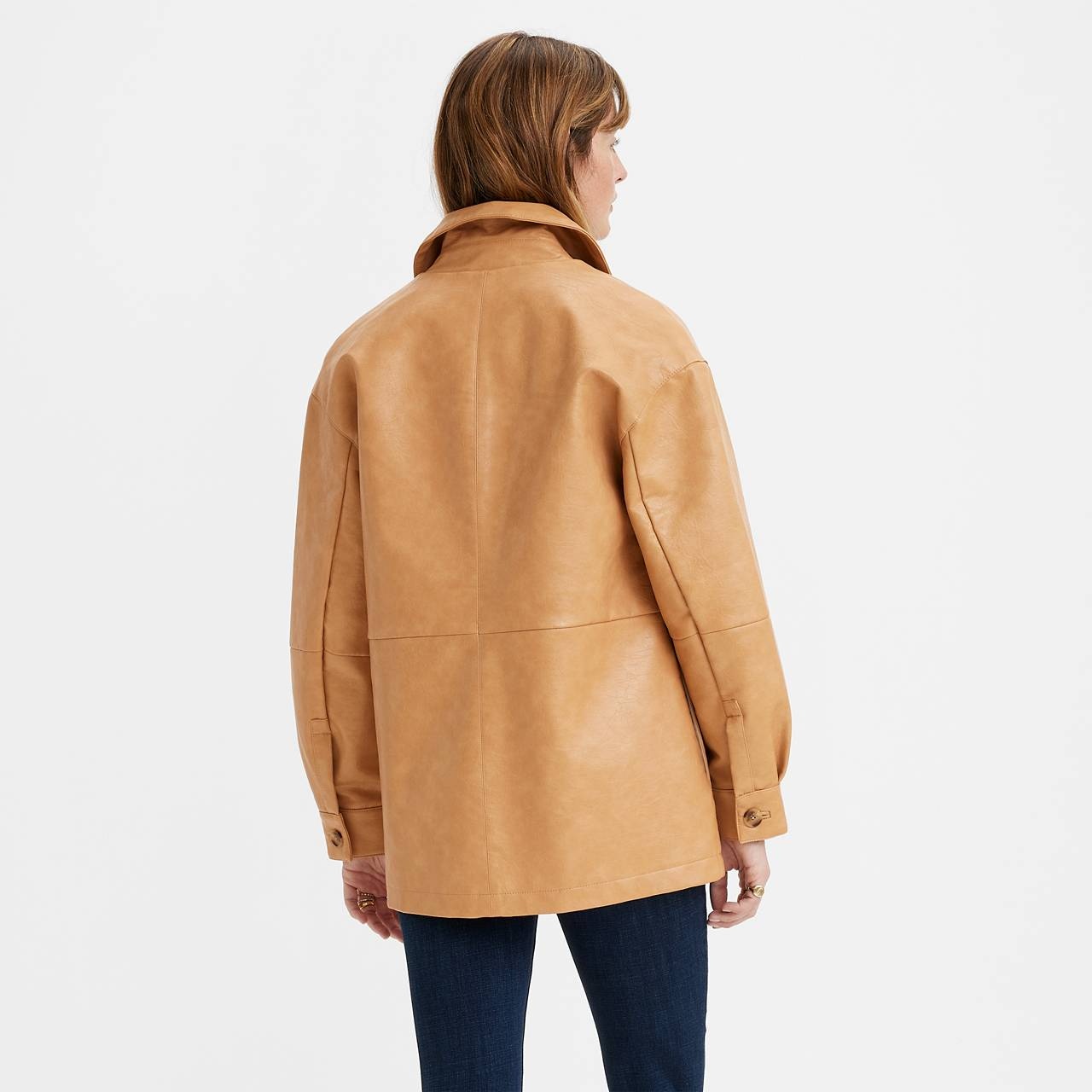 FAUX LEATHER VINTAGE BLAZER JACKET - 2