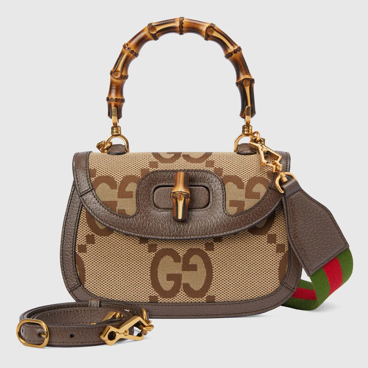 Gucci Bamboo 1947 jumbo GG small top handle bag - 9