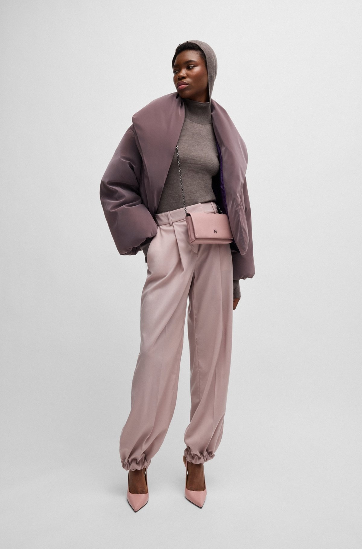 NAOMI X BOSS KNITTED HOODIE IN LIGHTWEIGHT MERINO WOOL - 3