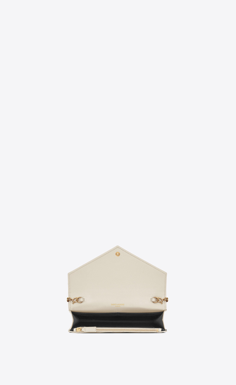 cassandre matelassé envelope chain wallet in grain de poudre embossed leather 5