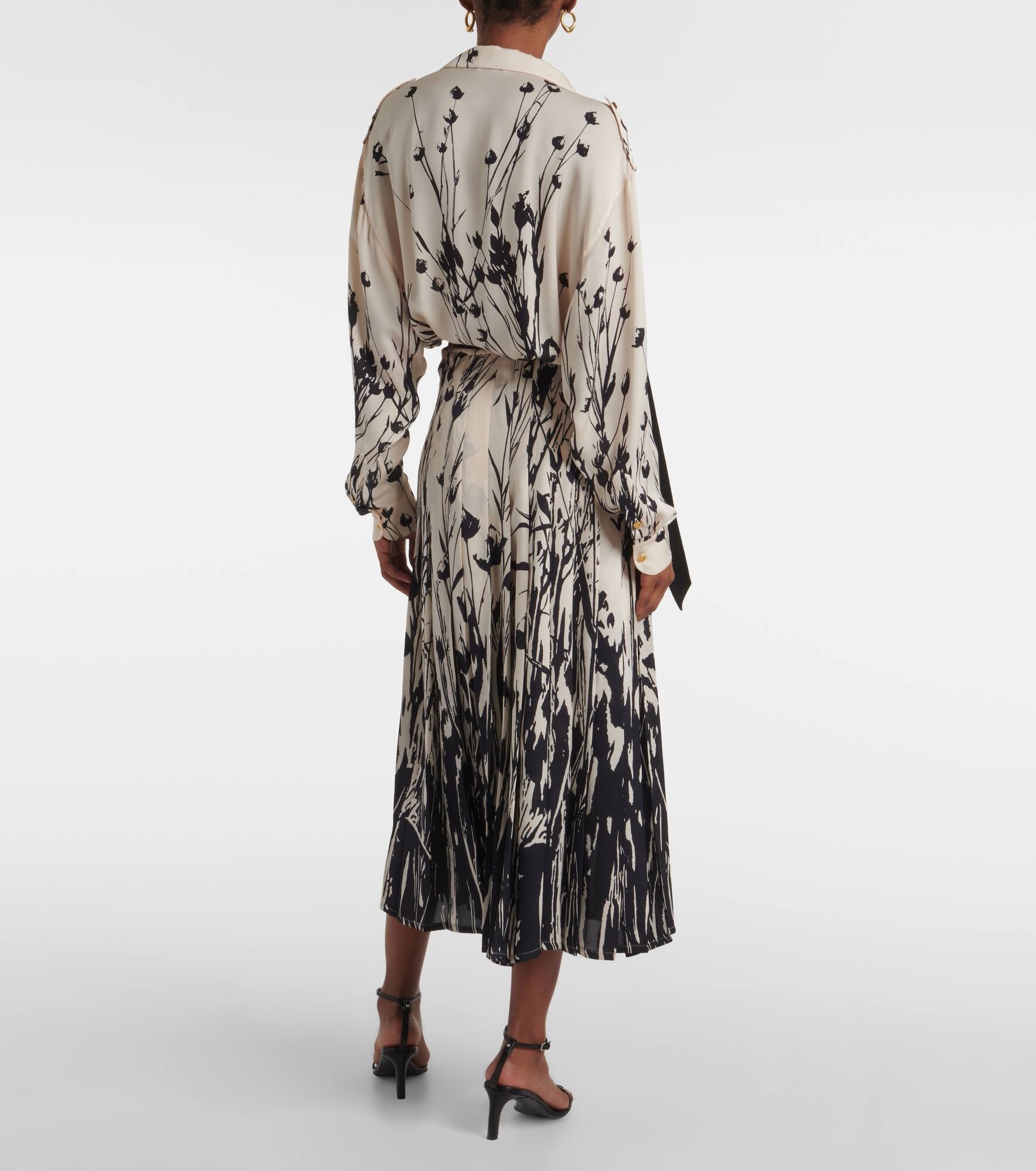 Federica floral silk midi dress - 3