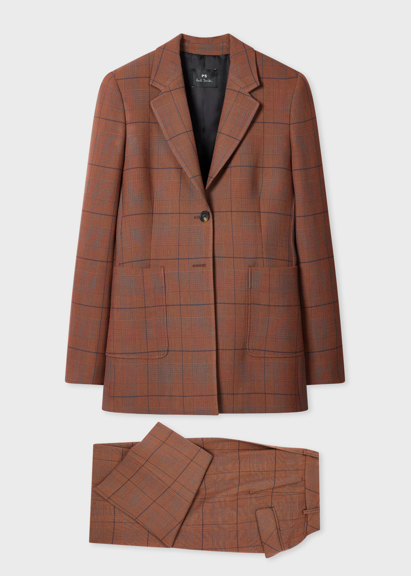 Women's Brown Check Suit 1