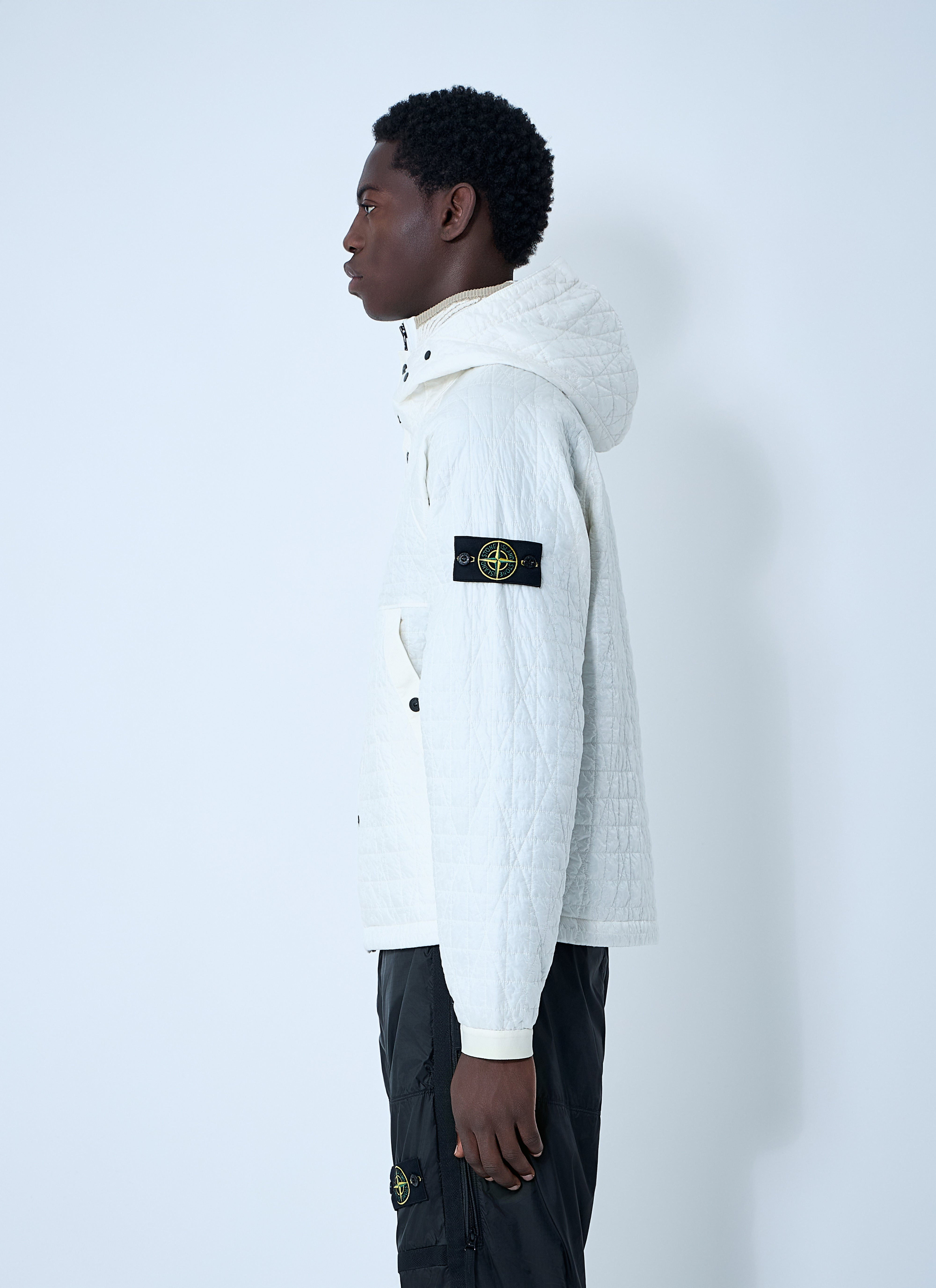 Stone Island Men Padded Logo Motif Hooded Jacket - 3