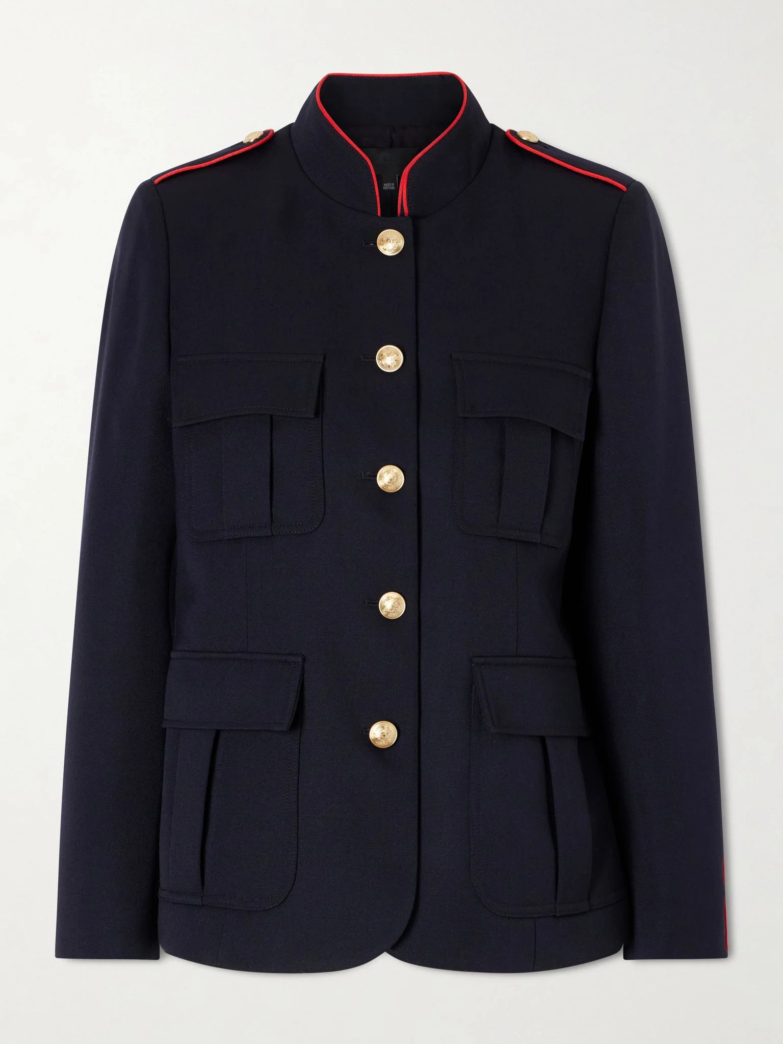 Silas wool-gabardine jacket Navy - 1