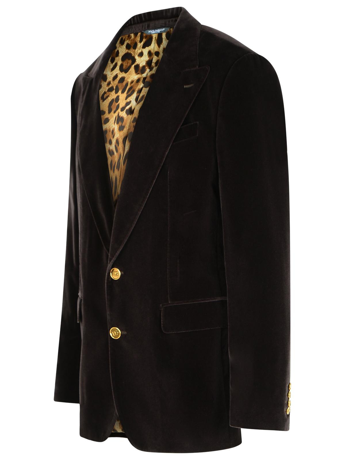 Dolce & Gabbana Brown Polyester Blazer Men - 2