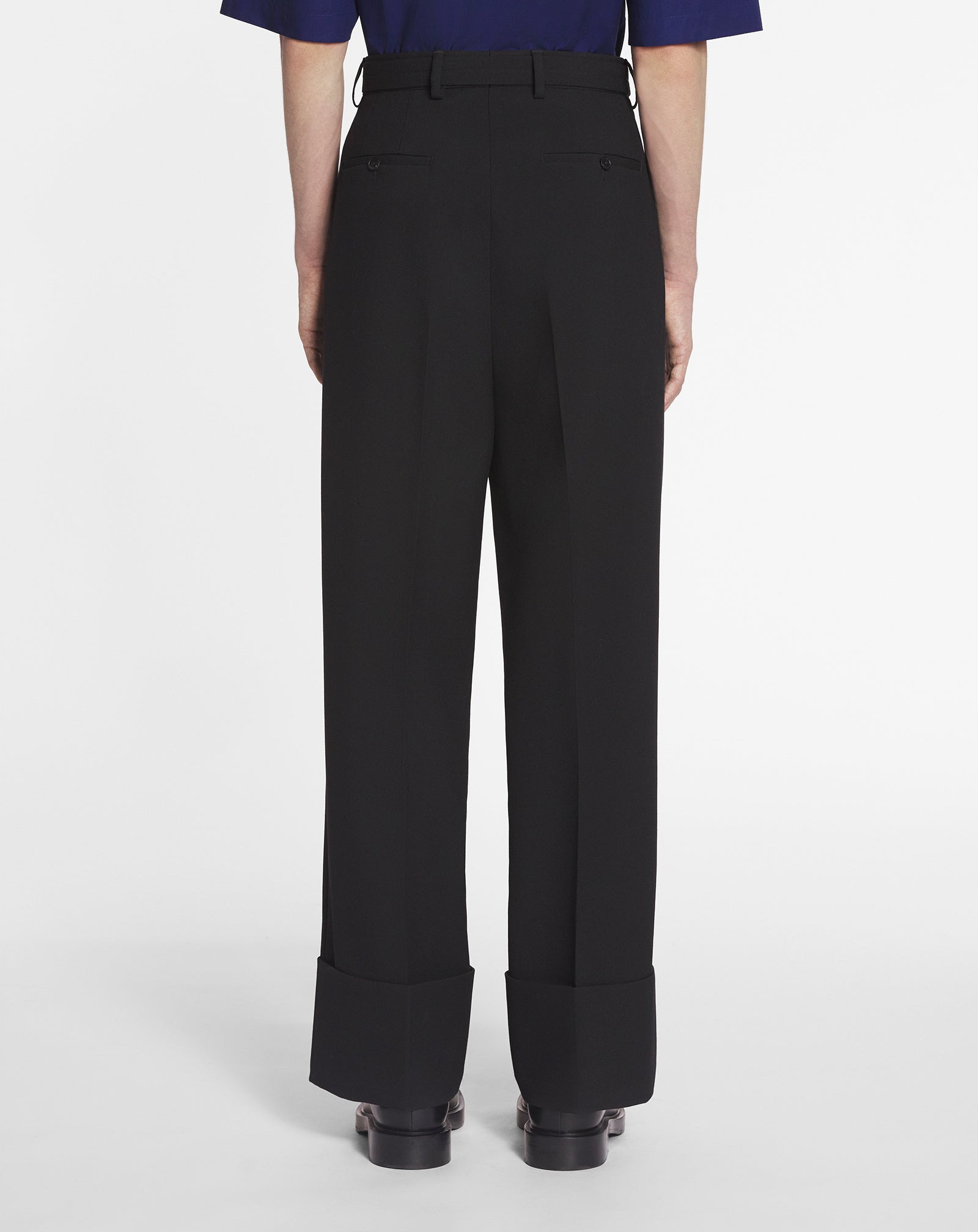 WIDE-LEG PANTS WITH CUFFS - 4