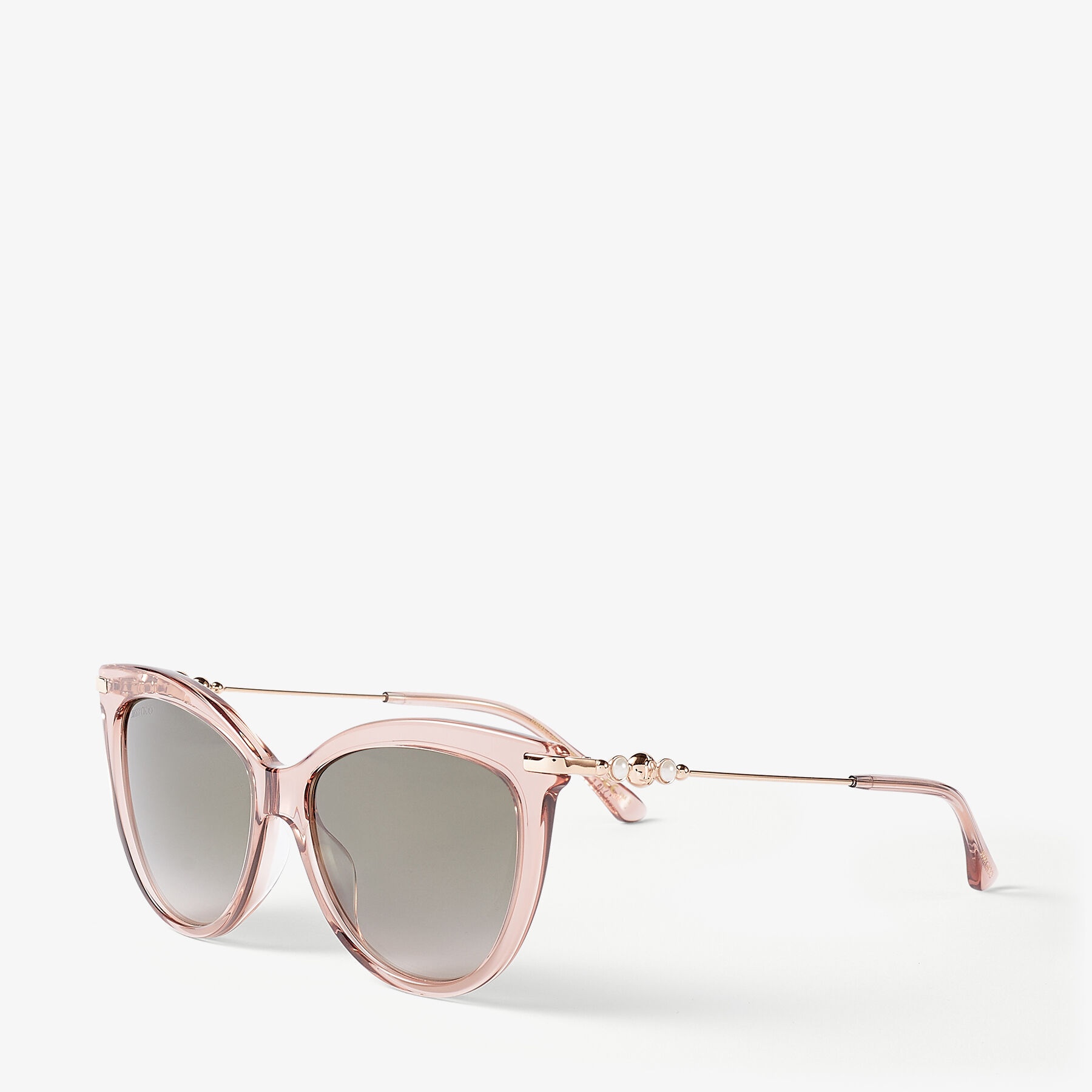 Tinsley/g/s 56
Nude and Copper Gold Cat Eye Sunglasses with Pearls - 3