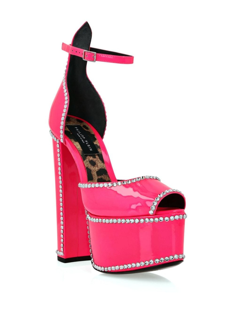 PHILIPP PLEIN crystal-embellished leather sandals outlook