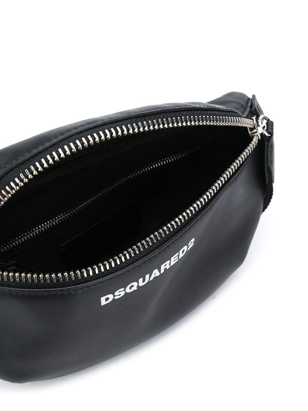 logo leather belt bag with statement zip - 5