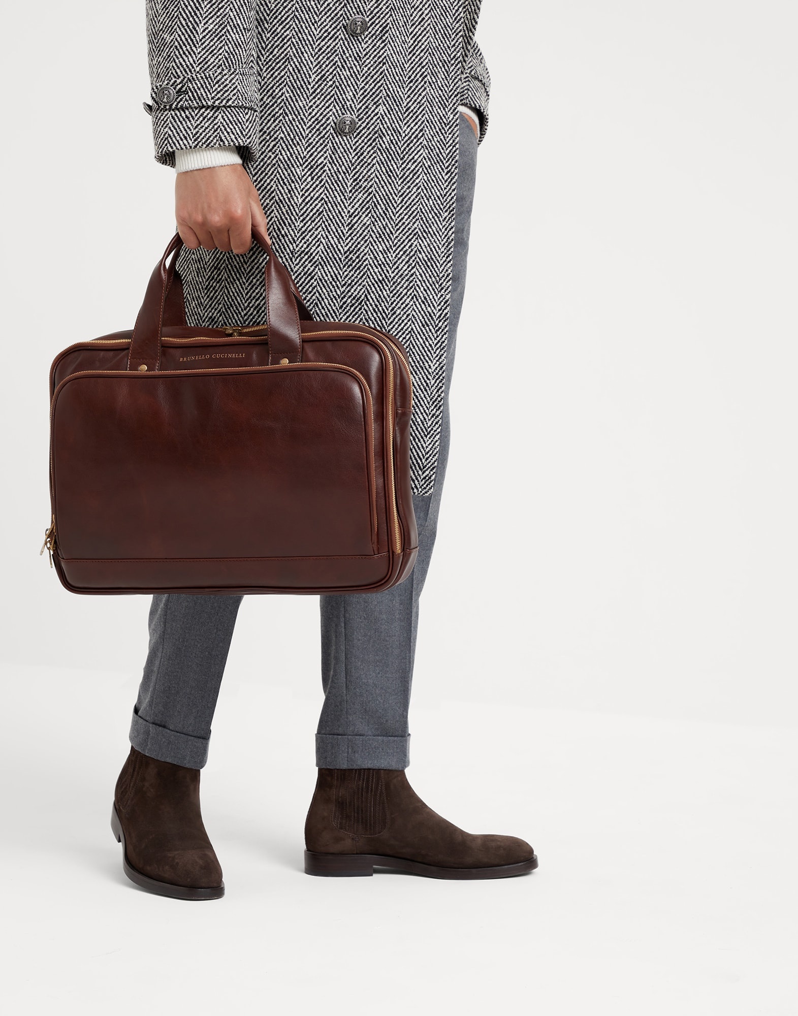 Calfskin briefcase with zipper - 4